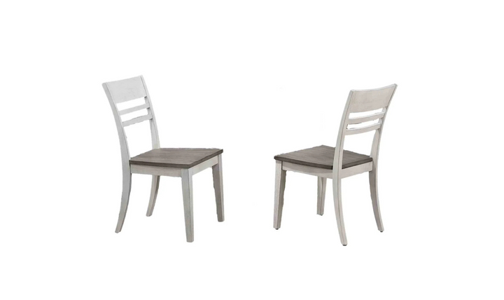Iconic Furniture Loft Ash & Stormy White Transitional Ladderback Dining Set-jennifer furniture