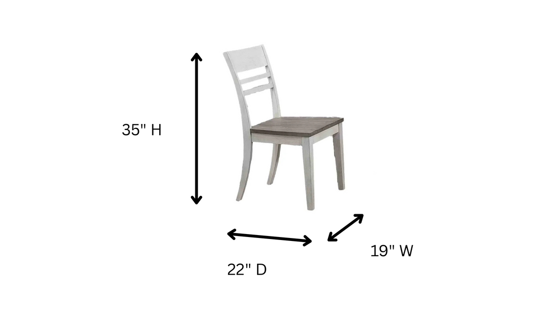 Iconic Furniture Loft Ash & Stormy White Transitional Ladderback Dining Set
