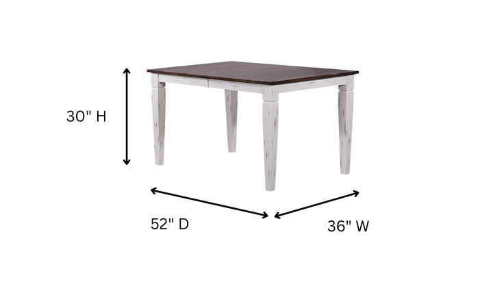 Iconic Furniture Loft Distressed Cotton White & Cocoa Brown Transitional X-Back 5-Piece Dining Set-jennifer furniture