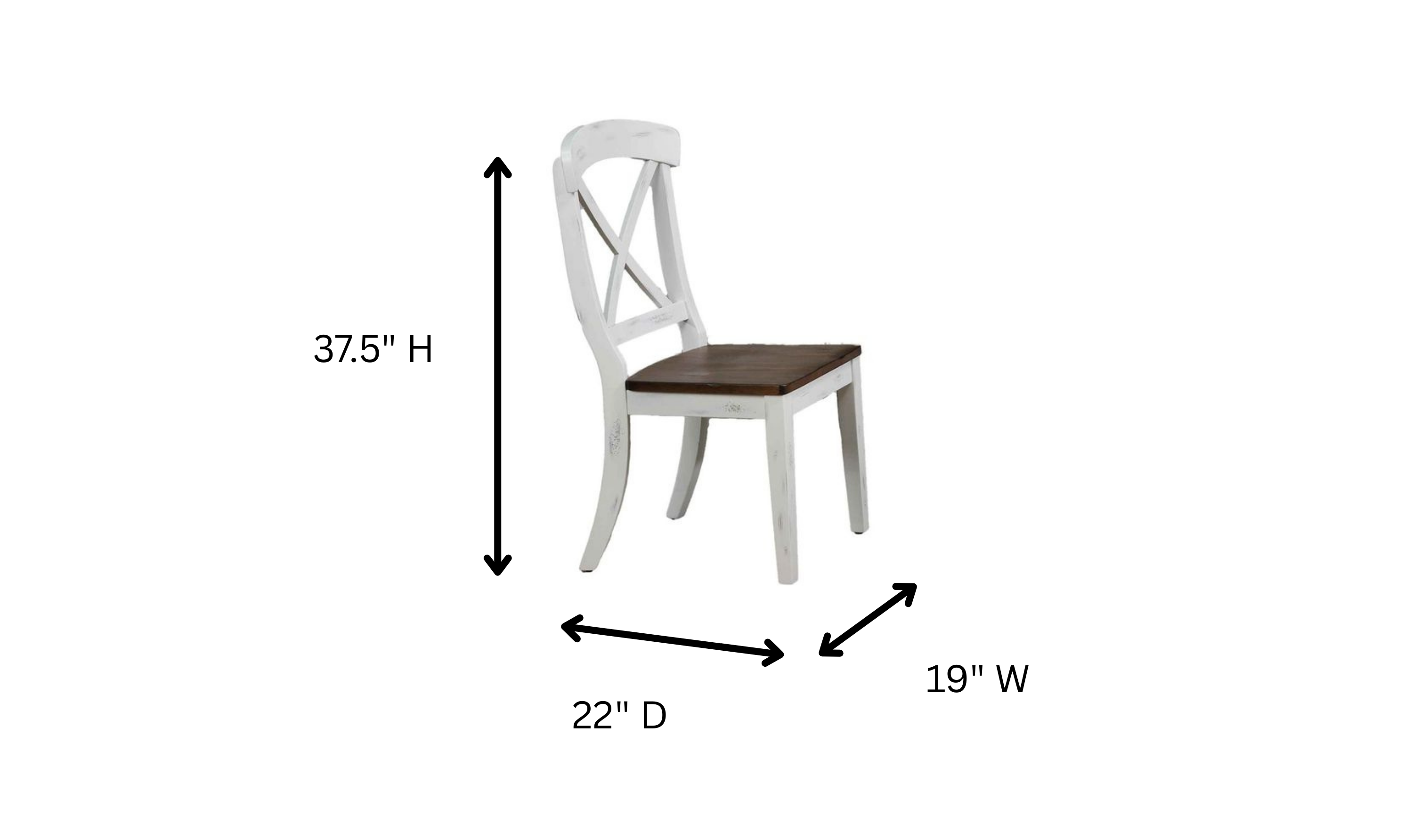 Iconic Furniture Loft Distressed Transitional X-Back 5-Piece Dining Set