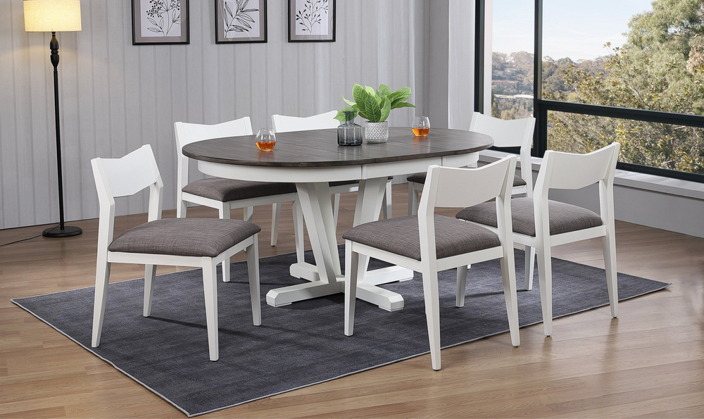 Iconic Furniture Mindy Shadow Gray & Snow White Wooden Dining Set-jennifer furniture