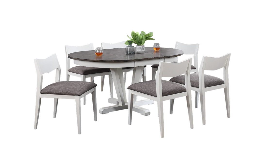 Iconic Furniture Mindy Shadow Gray & Snow White Wooden Dining Set-jennifer furniture