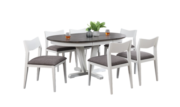 Iconic Furniture Mindy Shadow Gray & Snow White Wooden Dining Set-jennifer furniture
