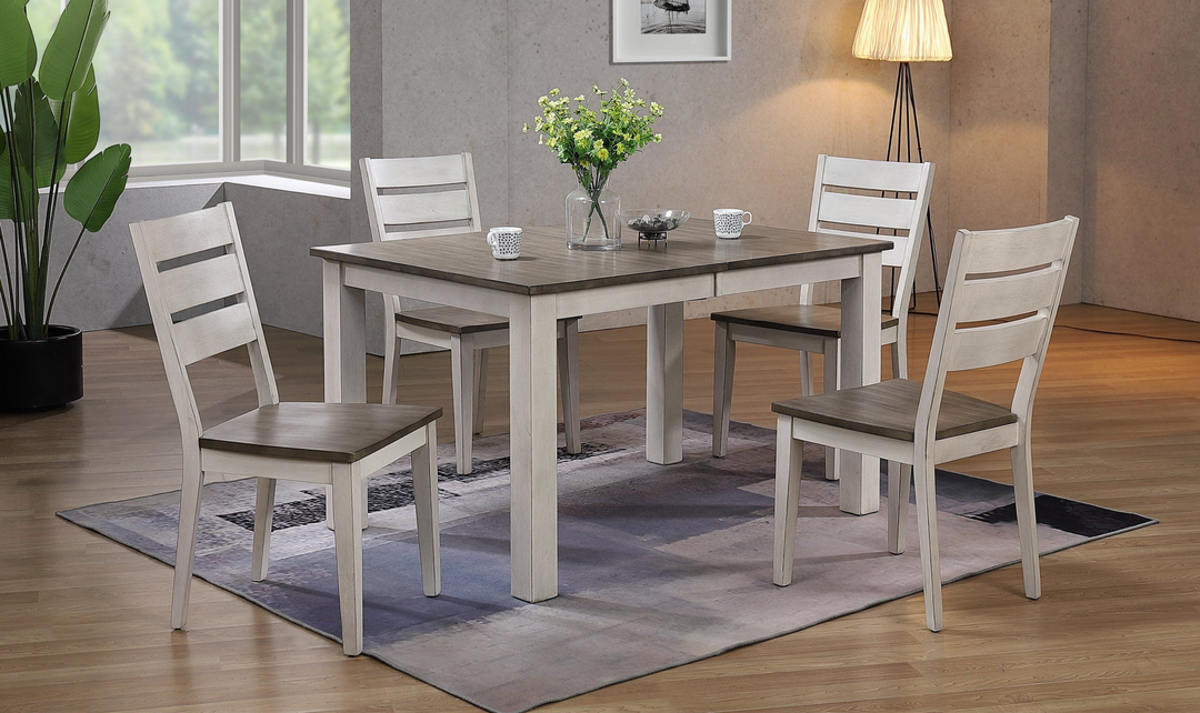 Iconic Furniture Parsons Ash & Stormy White Ladderback Dining Set-jennifer furniture