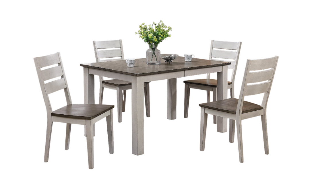 Iconic Furniture Parsons Ash & Stormy White Ladderback Dining Set-jennifer furniture