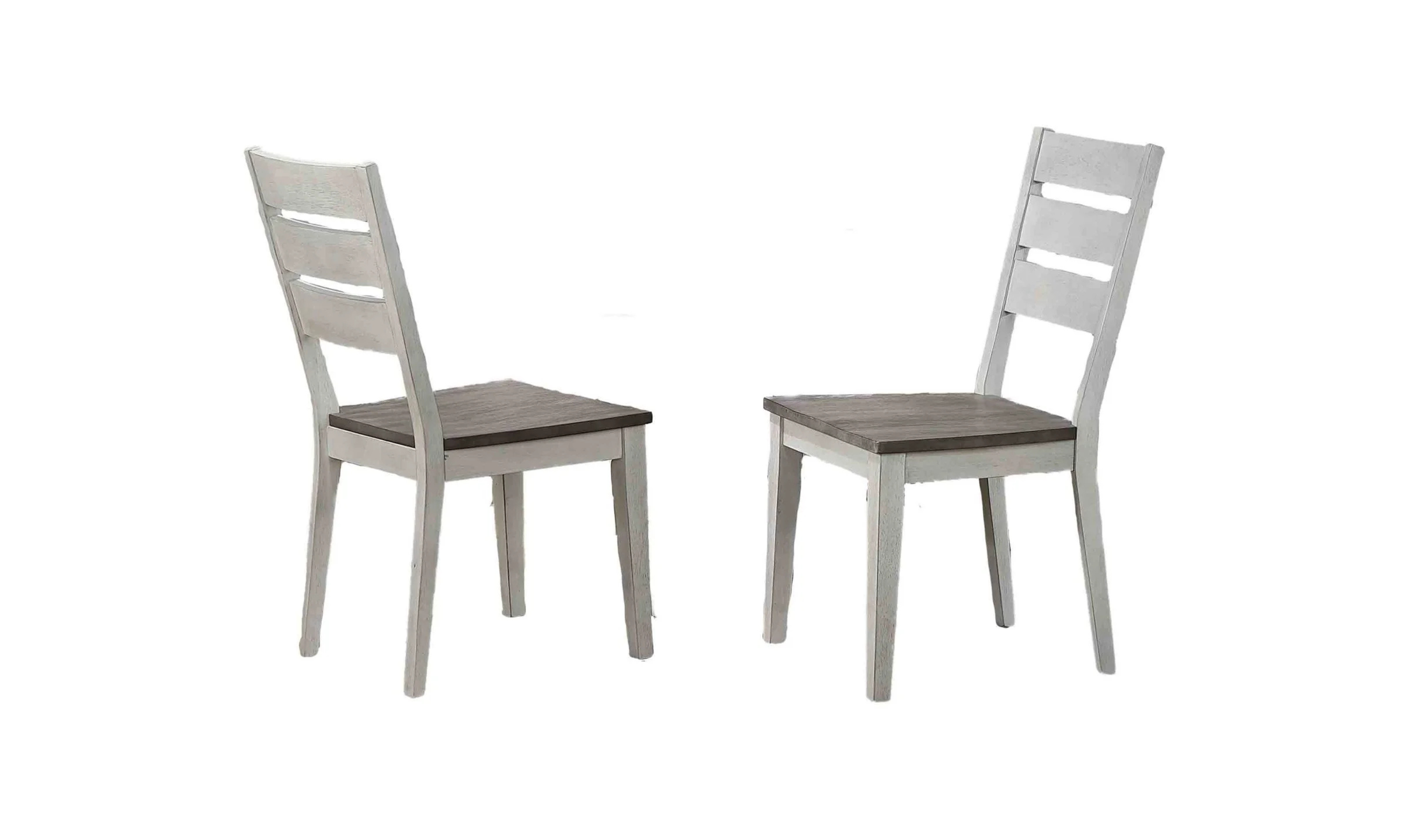 Iconic Furniture Parsons Ash & Stormy White Ladderback Dining Set-jennifer furniture