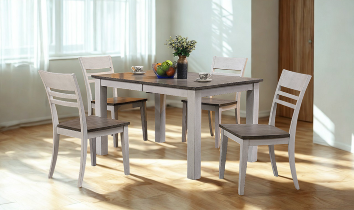 Iconic Furniture Parsons Ash & Stormy White Transitional Ladderback Dining Set-jennifer furniture