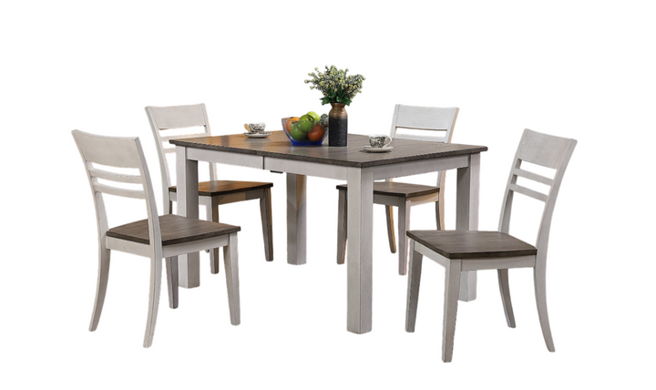 Iconic Furniture Parsons Ash & Stormy White Transitional Ladderback Dining Set-jennifer furniture