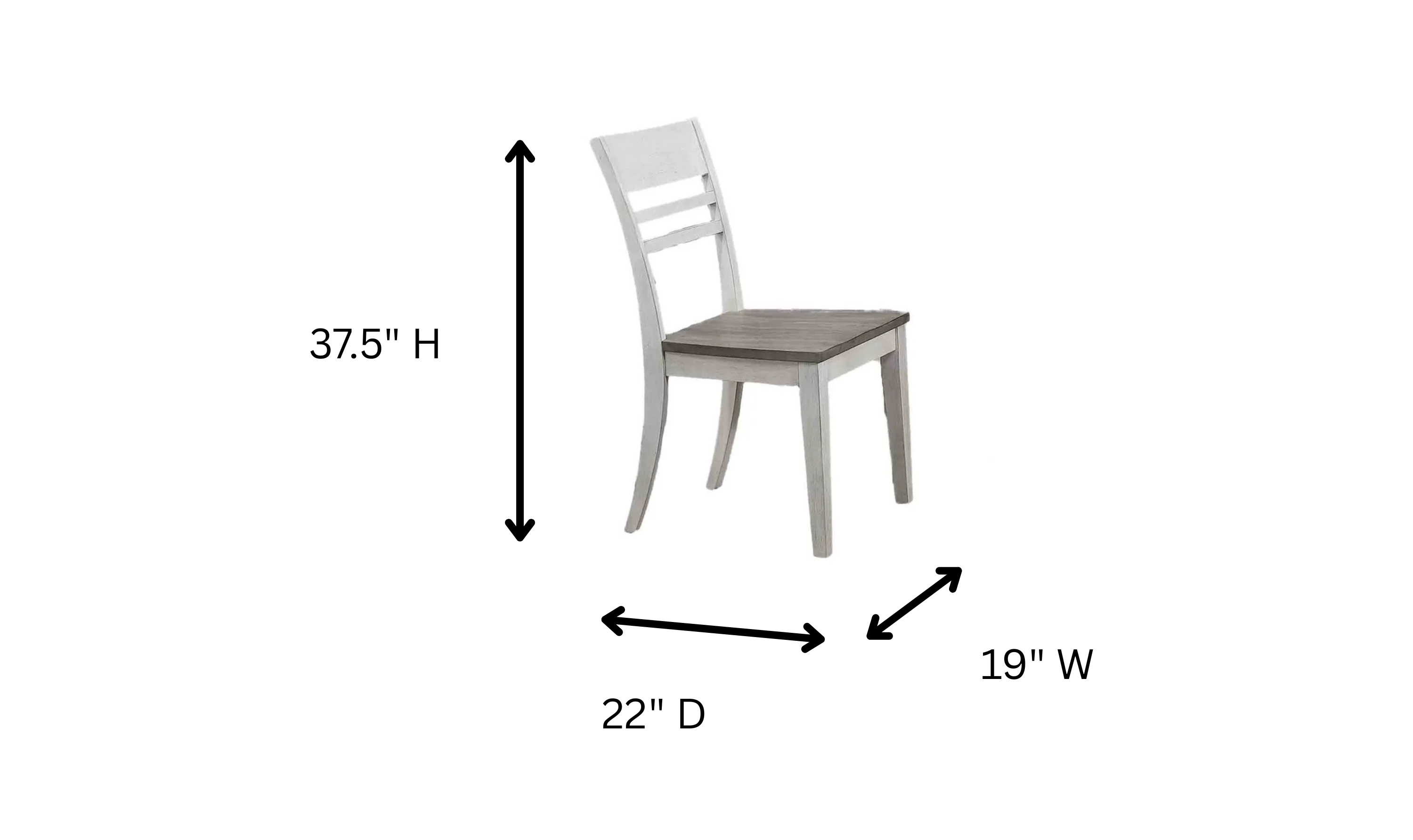 Iconic Furniture Parsons Ash & Stormy White Transitional Ladderback Dining Set