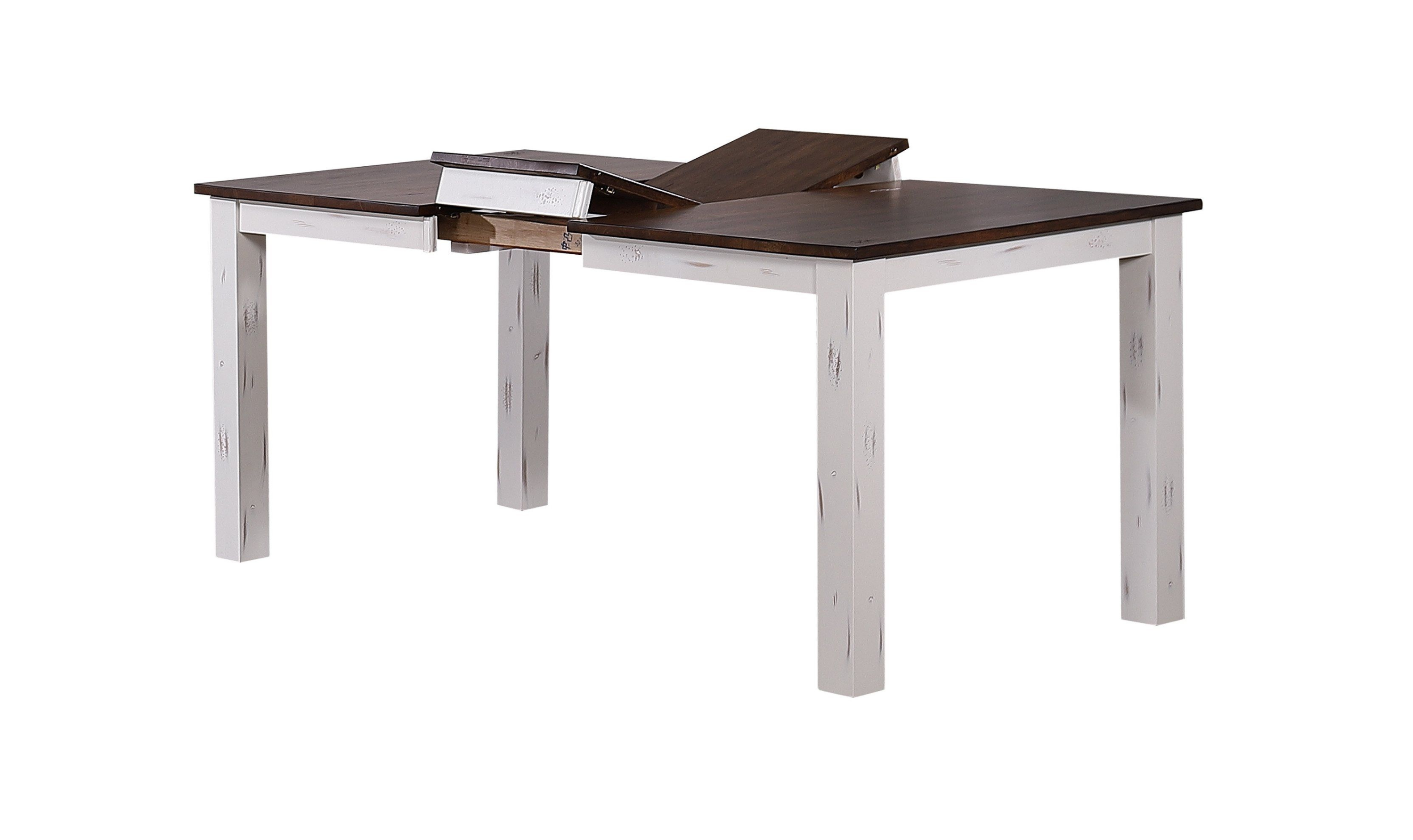 Iconic Furniture Parsons Distressed Cotton White & Cocoa Brown 7-Piece Dining Set-jennifer furniture