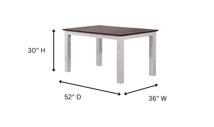 Iconic Furniture Parsons Distressed Cotton White & Cocoa Brown 7-Piece Dining Set-jennifer furniture