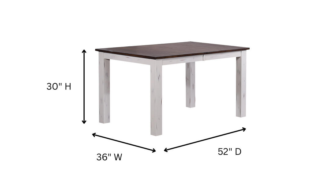 Iconic Furniture Parsons Distressed Cotton White & Cocoa Brown Transitional X-back 7-Piece Dining Set