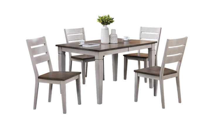 Iconic Furniture Rectangle Loft Ash & Stormy White Contemporary Ladderback Dining Set-jennifer furniture