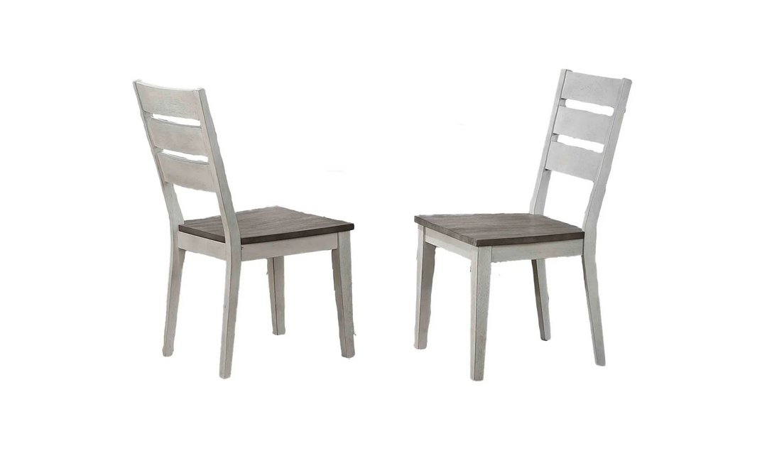Iconic Furniture Rectangle Loft Ash & Stormy White Contemporary Ladderback Dining Set-jennifer furniture
