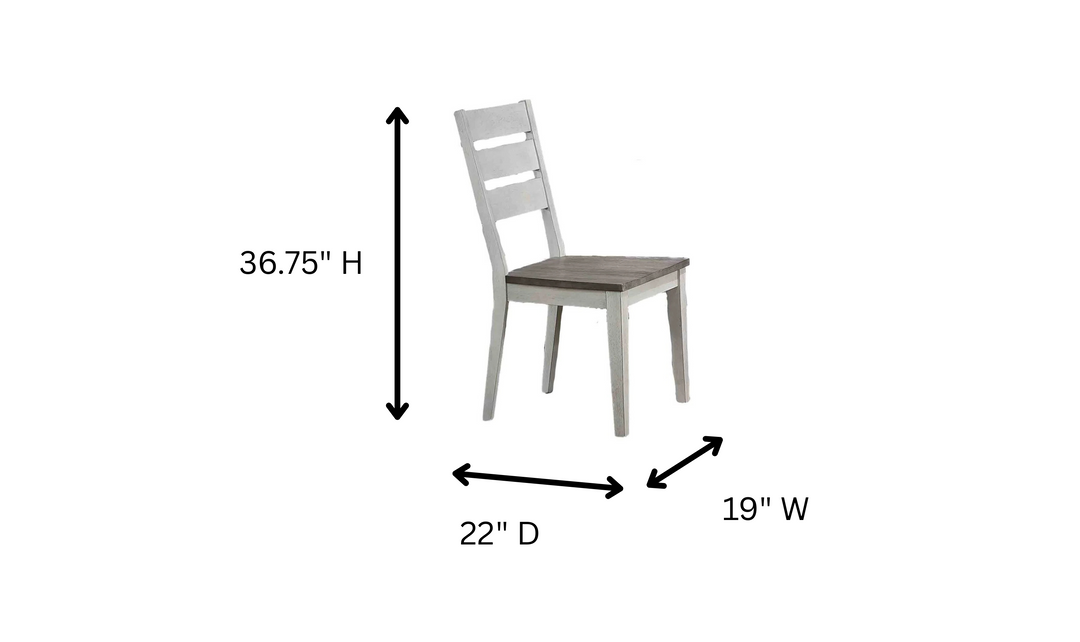 Iconic Furniture Rectangle Loft Ash & Stormy White Contemporary Ladderback Dining Set