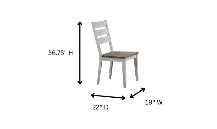 Iconic Furniture Rectangle Loft Ash & Stormy White Contemporary Ladderback Dining Set