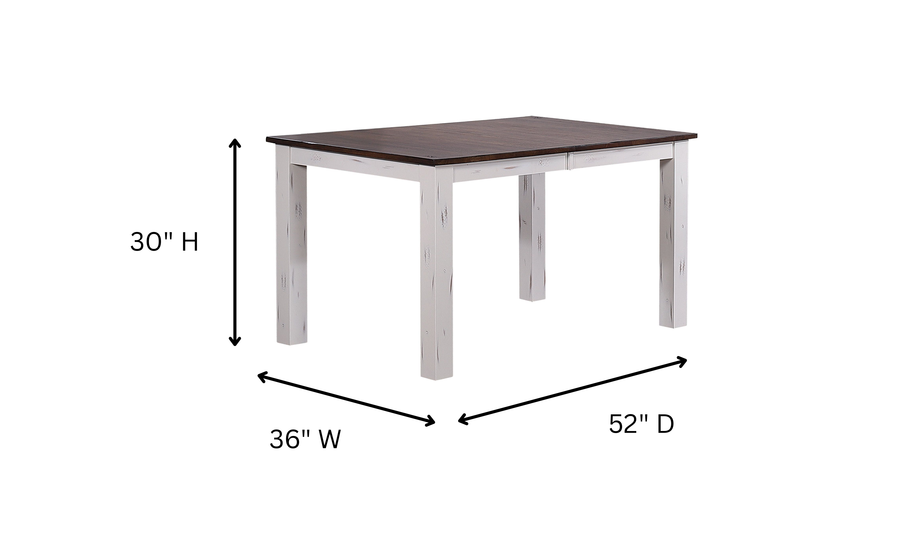 Iconic Furniture Rectangle Parsons Distressed 5-Piece Dining Set