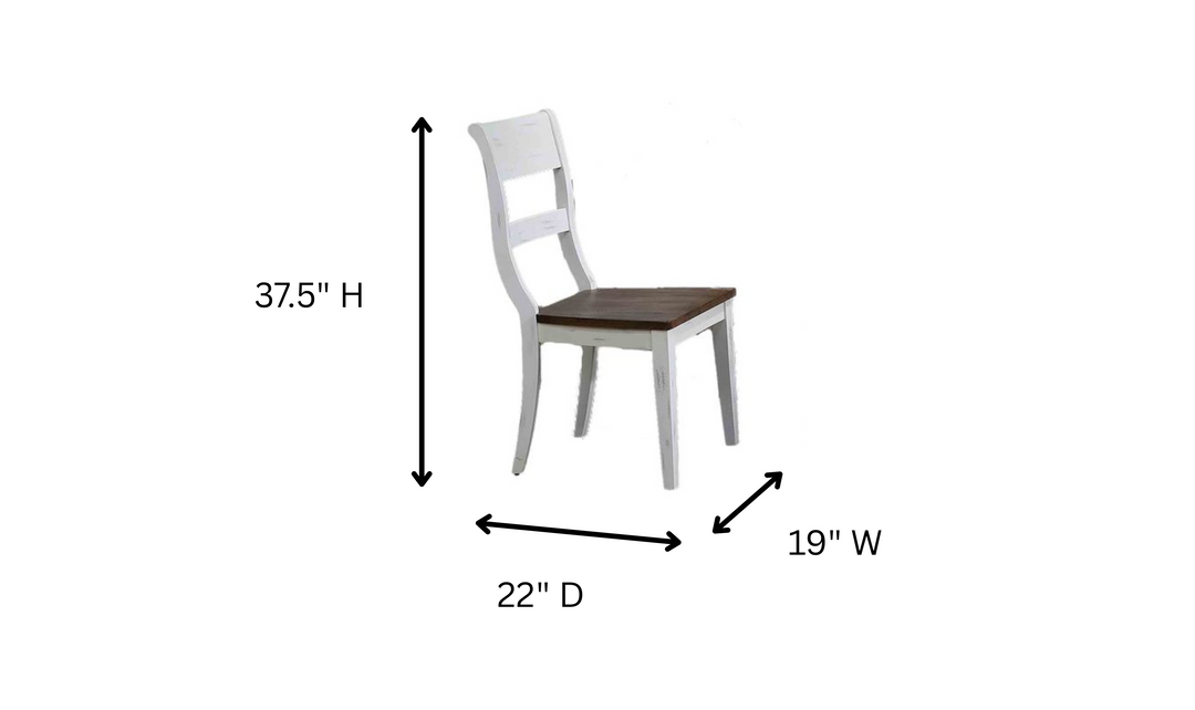 Iconic Furniture Rectangle Parsons Distressed Cotton White & Cocoa Brown 5-Piece Dining Set
