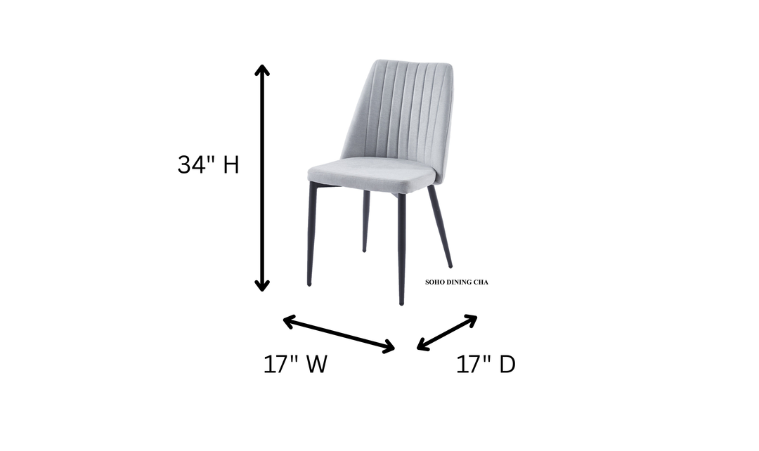 Iconic Furniture Soho Gray Fabric Dining Chair