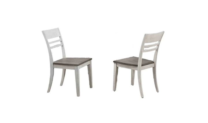 Iconic Furniture Transitional Back Dining Side Chair Ash & Stormy White (Set of 2)-jennifer furniture