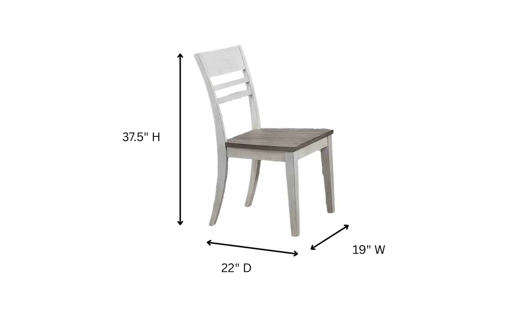 Iconic Furniture Transitional Back Dining Side Chair Ash & Stormy White (Set of 2)-jennifer furniture