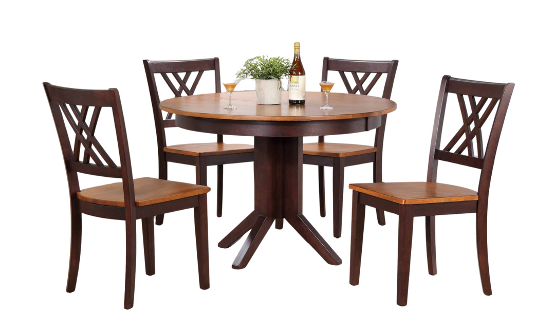 Iconic Furniture Whiskey Mocha 5-Piece Dining Set With Double X-Back-jennifer furniture