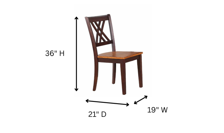 Iconic Furniture Whiskey Mocha 5-Piece Dining Set With Double X-Back