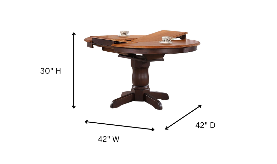 Iconic Furniture Whiskey Mocha 5pc Round Dining Set With Double X-Back Chairs-jennifer furniture