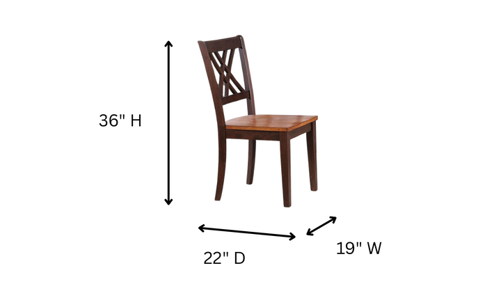 Iconic Furniture Whiskey Mocha 5pc Round Dining Set With Double X-Back Chairs