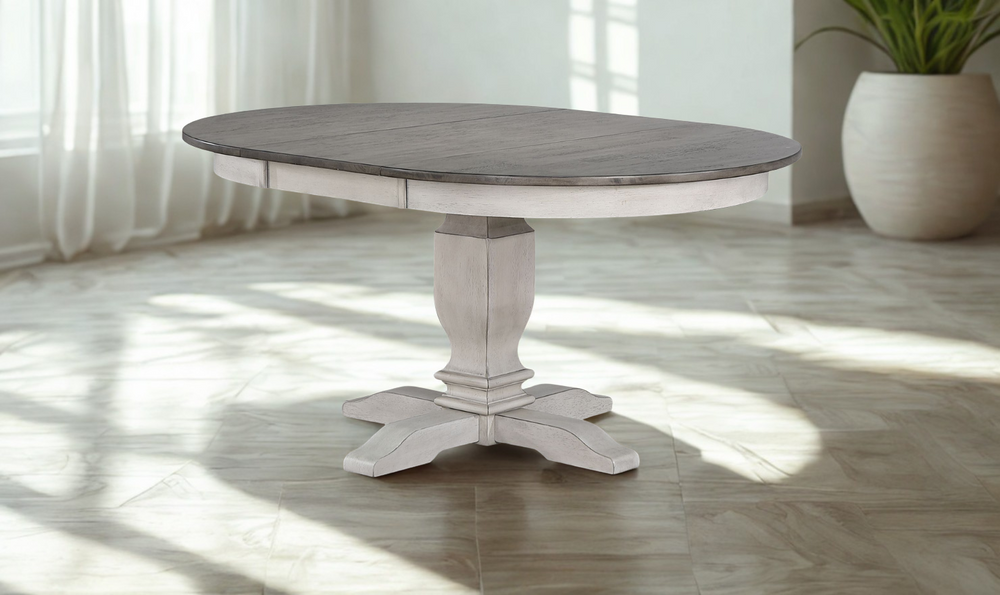Iconic Round Contemporary Dining Table In Ash & Stormy White-jennifer furniture