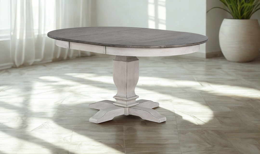 Iconic Round Contemporary Dining Table In Ash & Stormy White-jennifer furniture