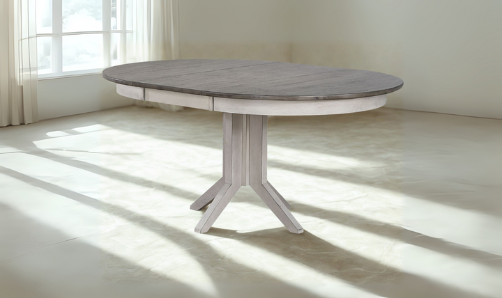 Iconic Round Contemporary Dining Table In Ash & Stormy White-jennifer furniture