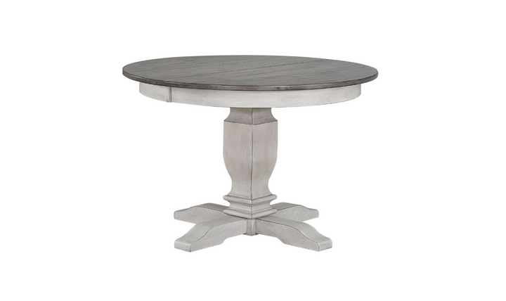 Iconic Round Contemporary Dining Table In Ash & Stormy White