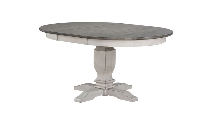 Iconic Round Contemporary Dining Table In Ash & Stormy White