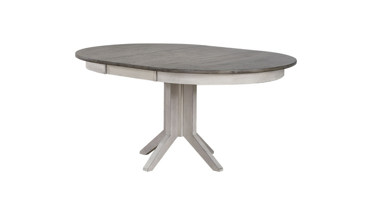 Iconic Round Contemporary Dining Table In Ash & Stormy White