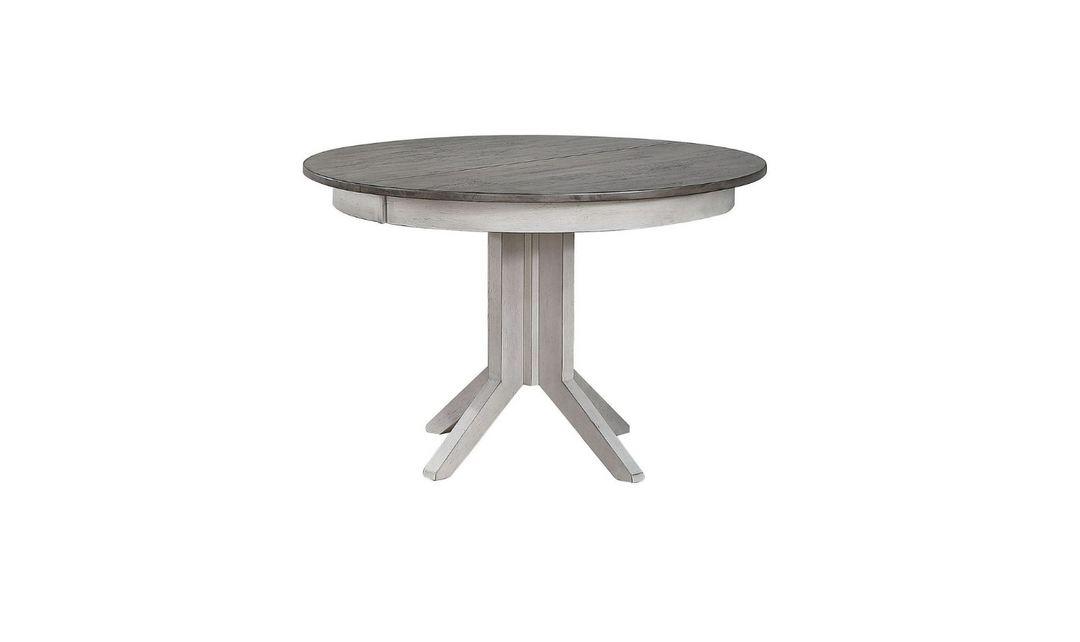 Iconic Round Contemporary Dining Table In Ash & Stormy White