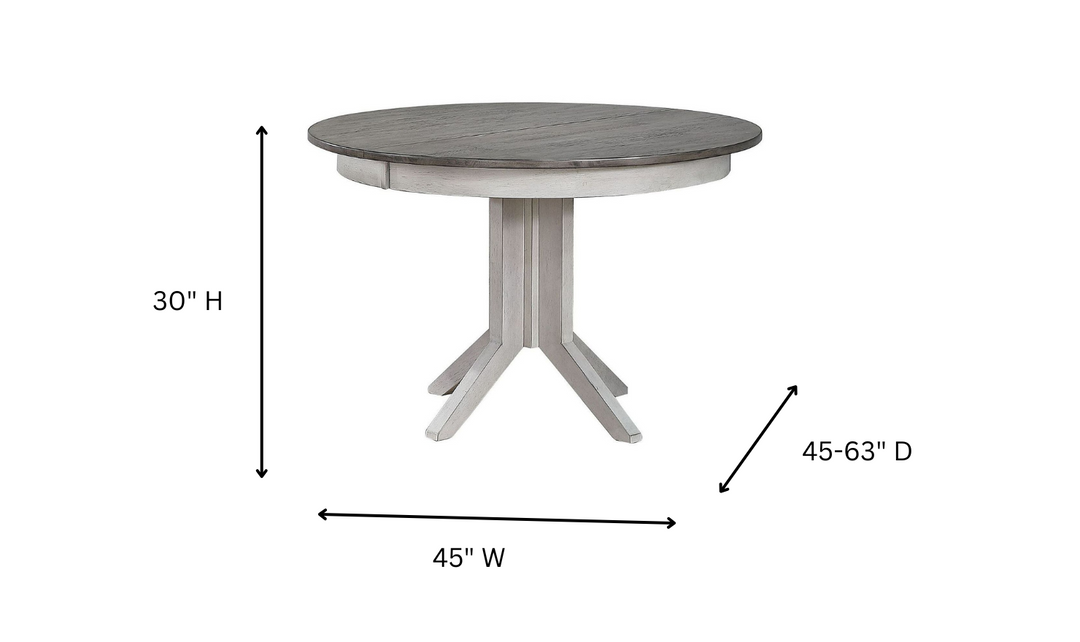 Iconic Round Contemporary Dining Table In Ash & Stormy White