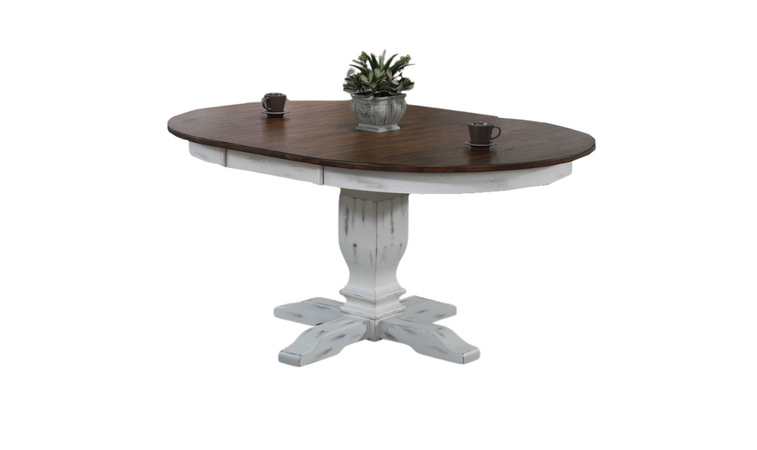 Iconic Transitional Distressed Cocoa Brown & Cotton White 5-Piece Dining Set-jennifer furniture