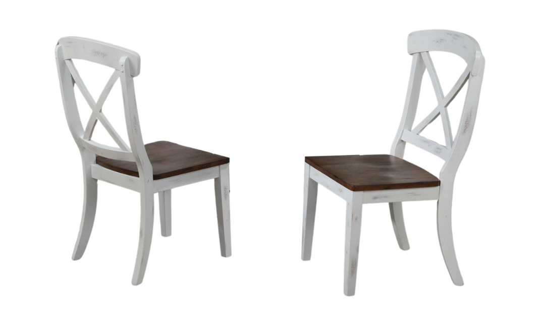 Iconic Transitional Distressed Cocoa Brown & Cotton White 5-Piece Dining Set-jennifer furniture