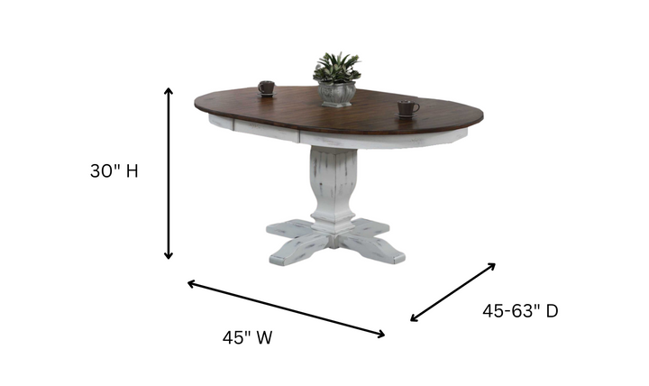 Iconic Transitional Distressed Cocoa Brown & Cotton White 5-Piece Dining Set-jennifer furniture