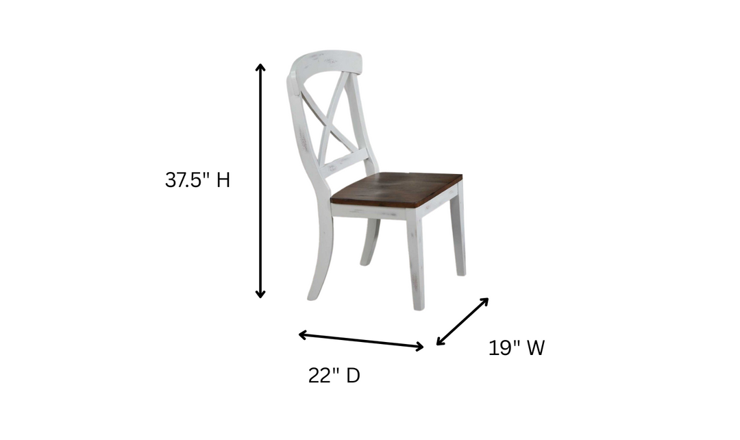 Iconic Transitional Distressed Cocoa Brown & Cotton White 5-Piece Dining Set-jennifer furniture