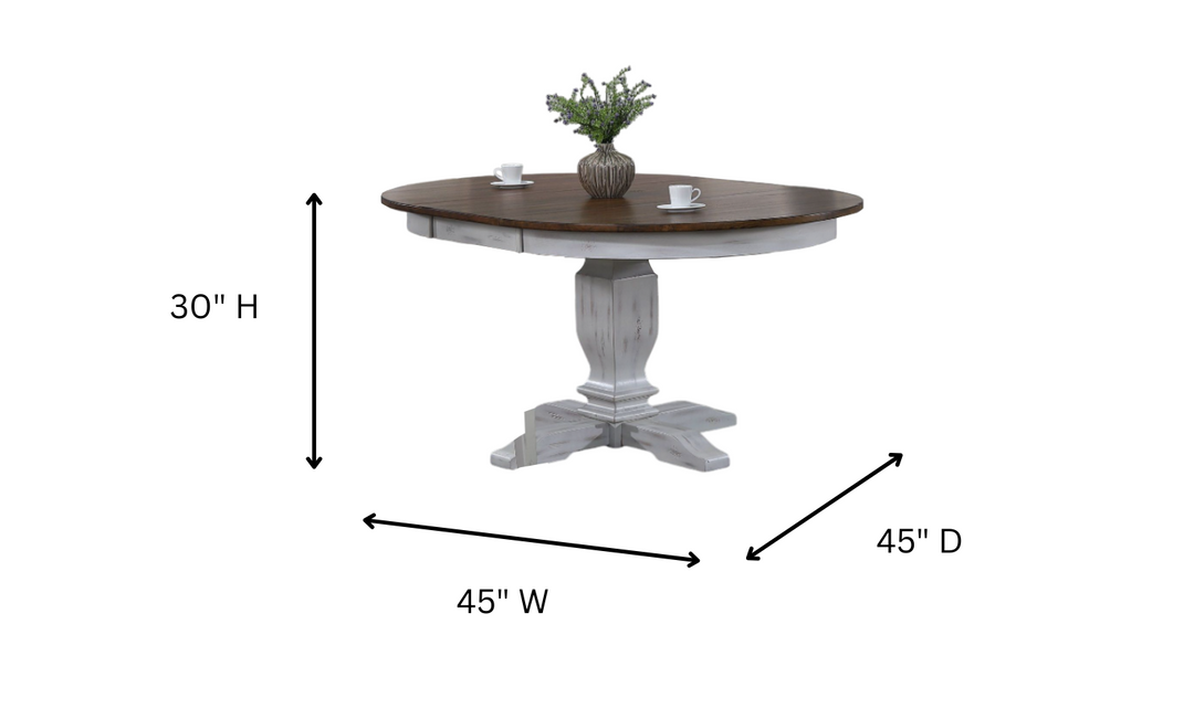 Iconic Transitional Distressed Cocoa Brown & Cotton White 7-Piece Dining Set