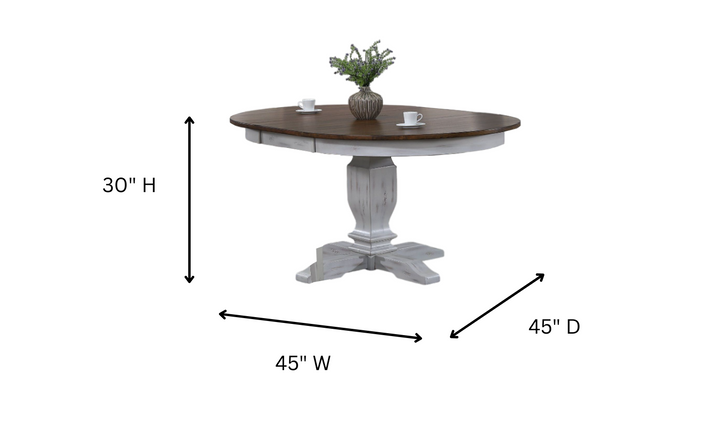 Iconic Transitional Distressed Cocoa Brown & Cotton White 7-Piece Dining Set