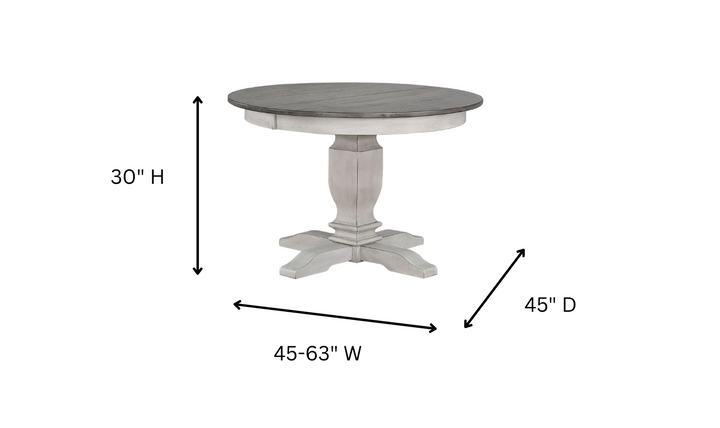 Iconic Transitional Ladder back Ash & Stormy White 5-Piece Dining Set