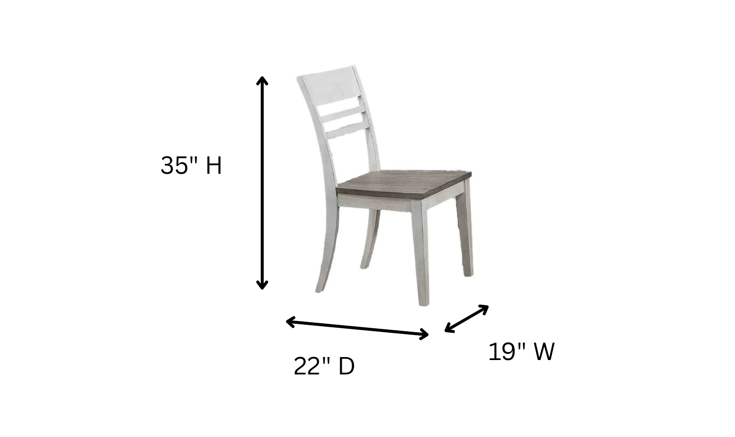 Iconic Transitional Ladder back Ash & Stormy White 5-Piece Dining Set