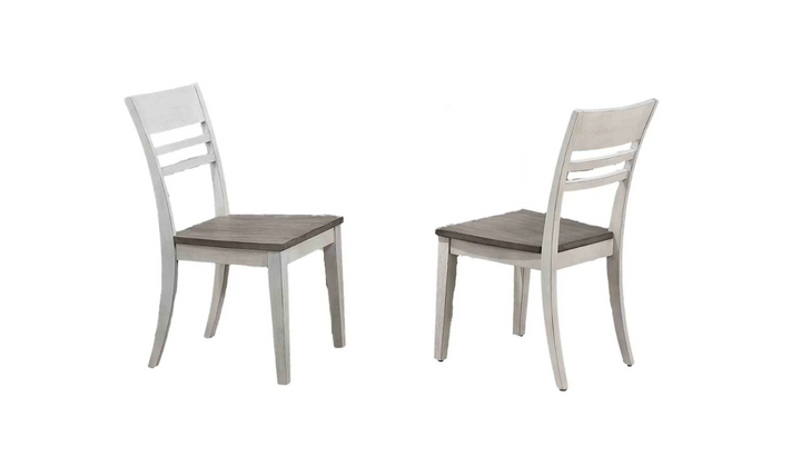 Iconic Transitional Ladder back Ash & Stormy White 7-Piece Dining Set-jennifer furniture