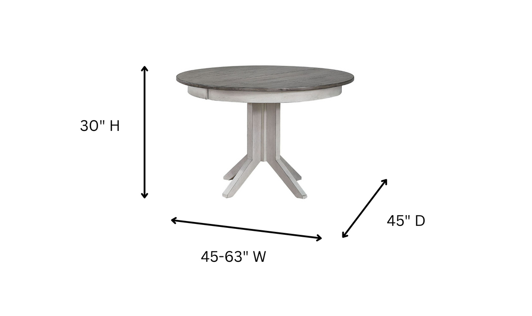 Iconic Transitional Table In Ash & Stormy White With Contemporary Ladder Back Chairs 5-Piece Dining Set-jennifer furniture