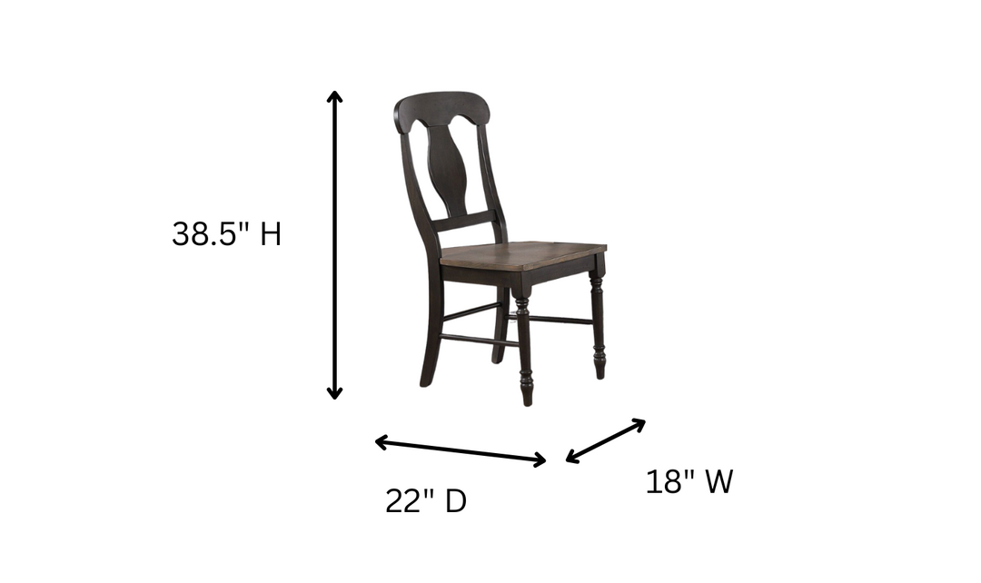 Antiqued Grey Stone Black Stone Napoleon Back 7-Piece Bella Dining Set