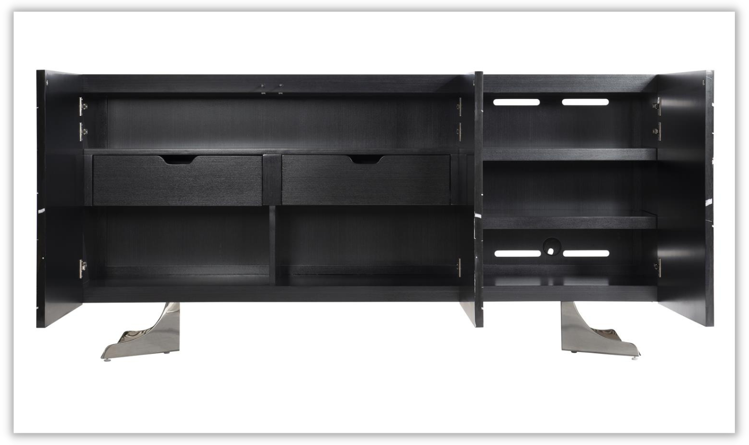 Imani 2-drawer Wooden Buffet with Adjustable Glides in Black