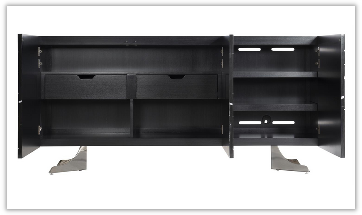 Imani 2-drawer Wooden Buffet with Adjustable Glides in Black